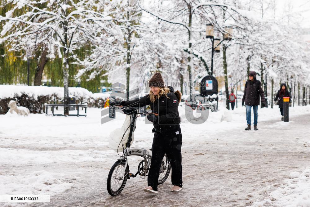 SWEDEN-STOCKHOLM-BLIZZARD