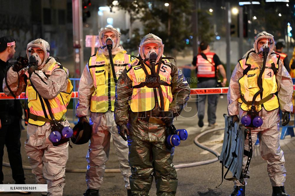 ISRAEL-TEL AVIV-DRILL-CHEMICAL ATTACK