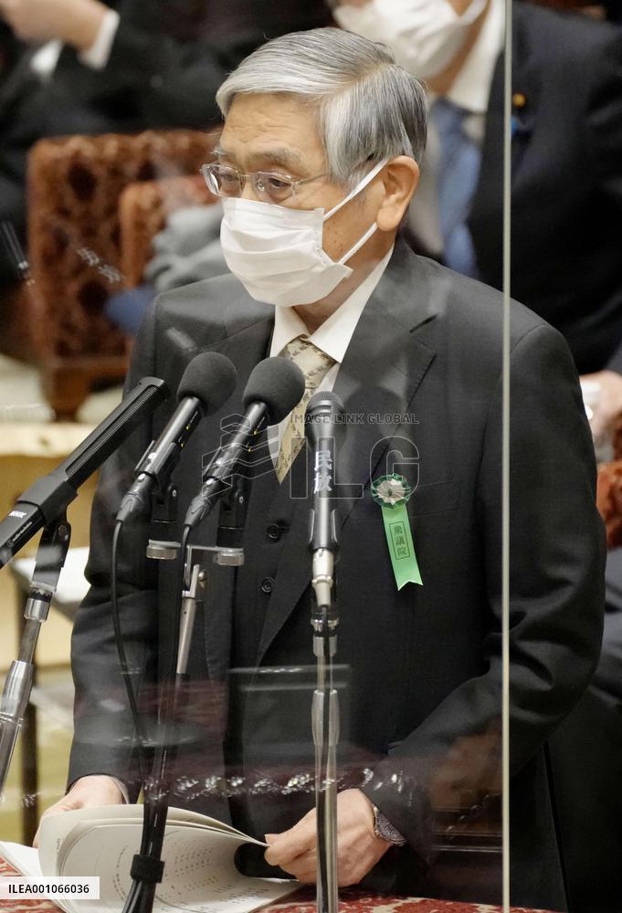 BOJ chief Kuroda in parliament