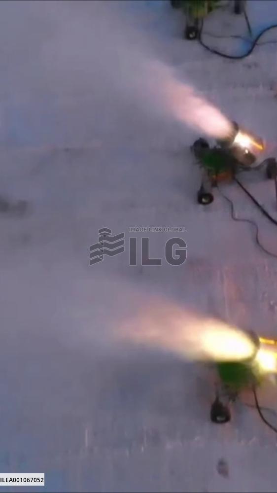 A glimpse of snow-making for Sun Island Snow Expo in China's Harbin