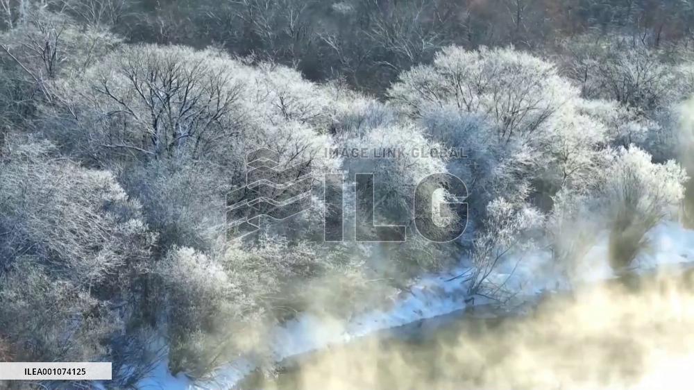 Amazing view along unfrozen river in north China