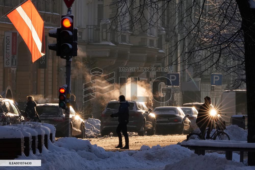 LATVIA-RIGA-SNOW