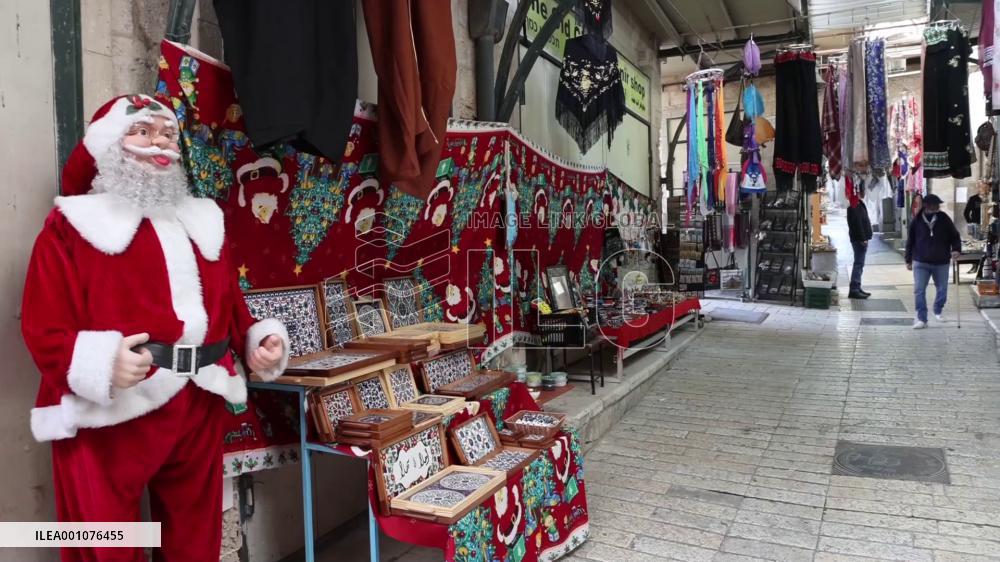 Christmas preparations in Nazareth, northern Israel