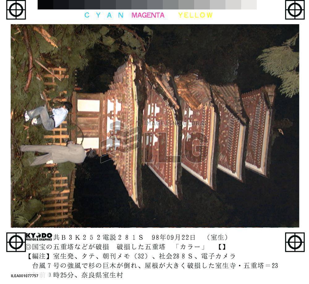 Typhoon damages national treasure