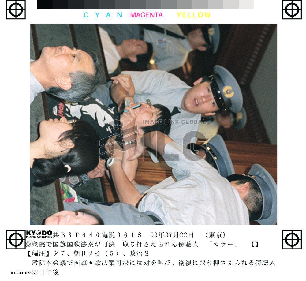 Diet guards subdue person against flag-anthem bill