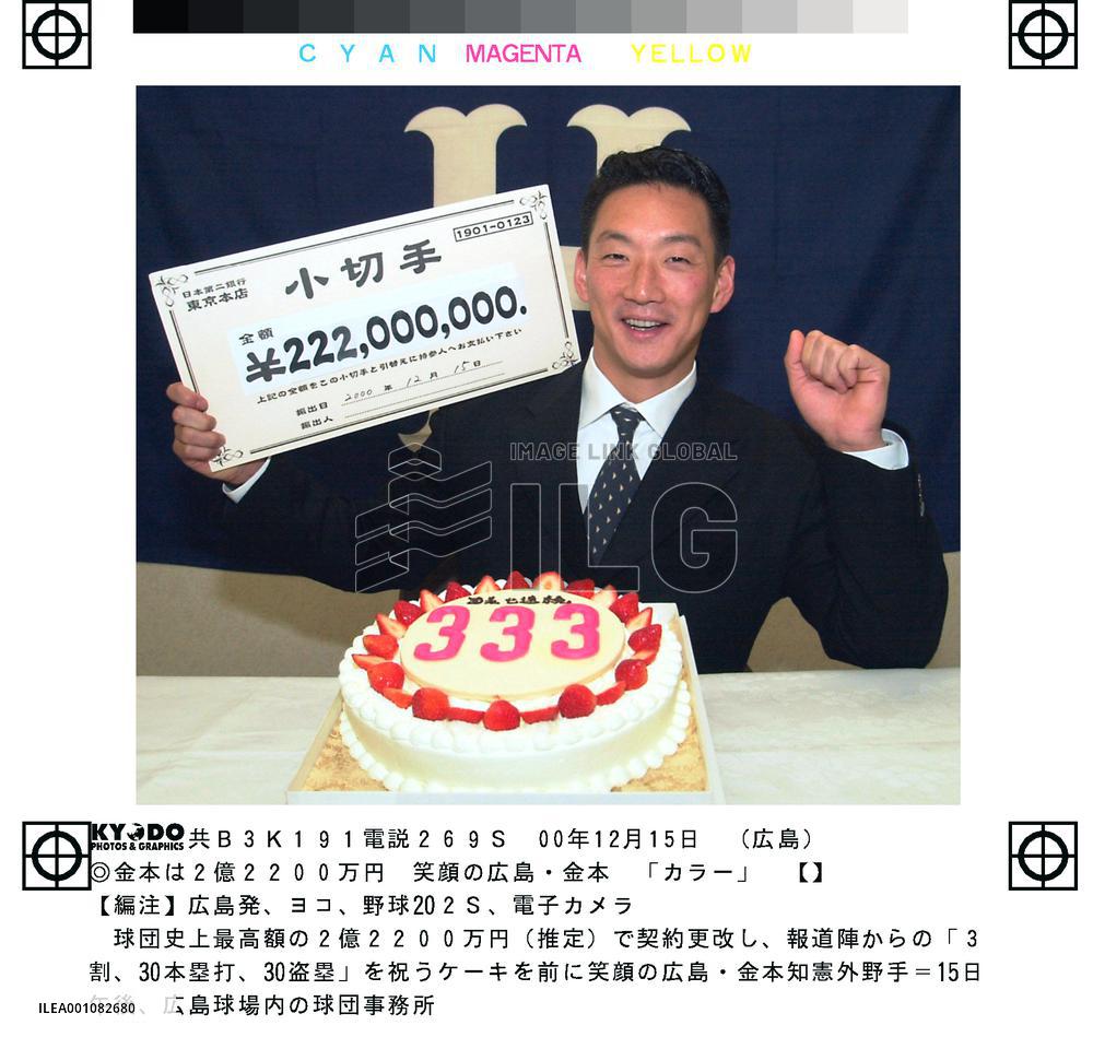 Hiroshima signs Kanemoto for \222 mil.