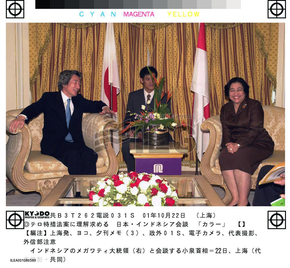 Koizumi, Indonesia's Megawati meet in Shanghai