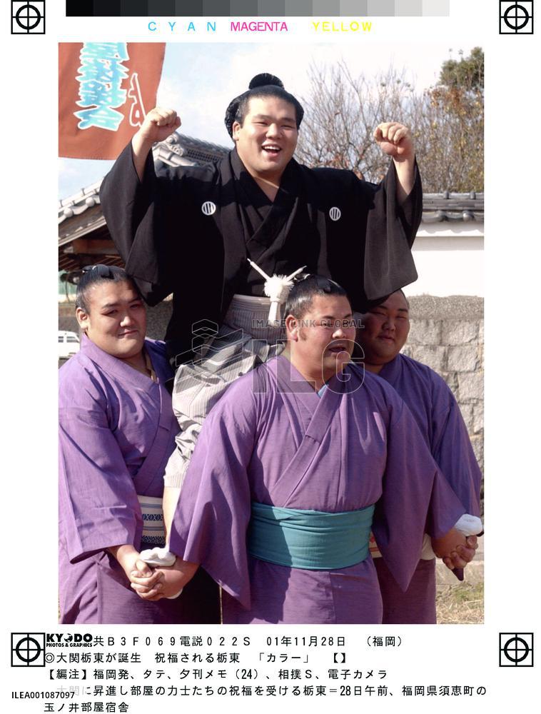 Tochiazuma celebrates promotion