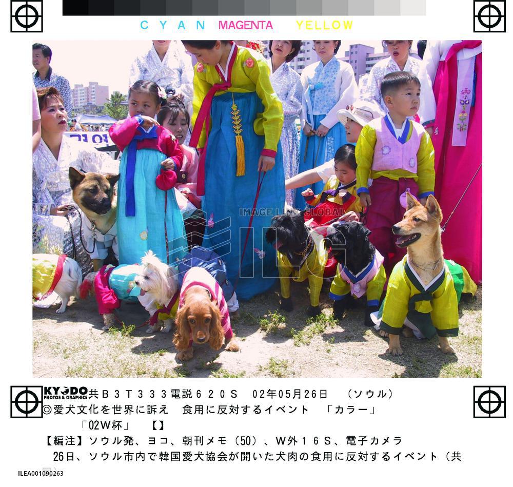 Pet dogs take part in campaign to oppose eating dog meat