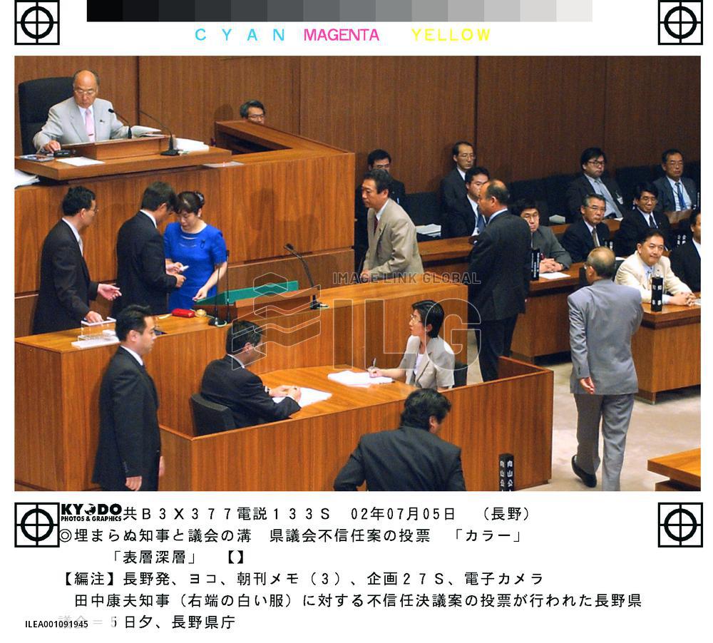 (3)Nagano assembly OKs no-confidence motion against Tanaka