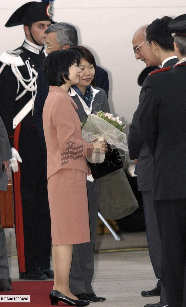 Princess Sayako arrives in Italy