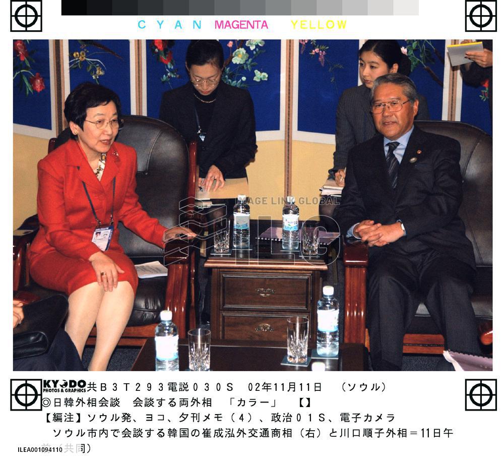 Kawaguchi, Choi meet in Seoul to discuss N. Korea issues