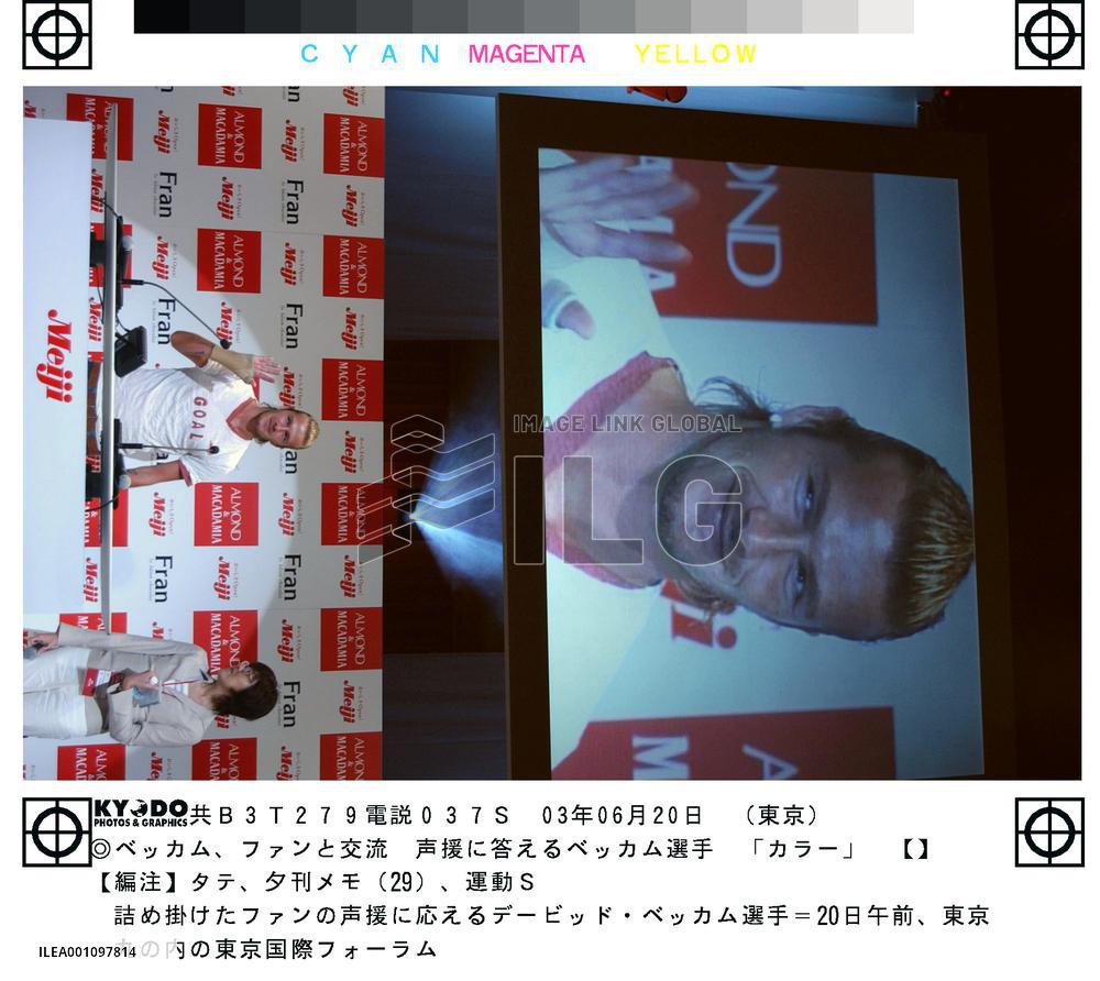 (2)England soccer star Beckham in Japan