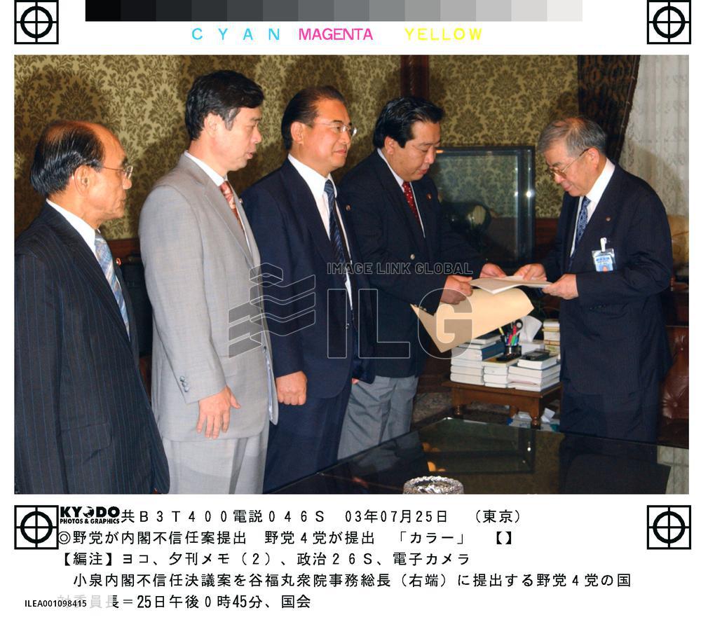 Opposition submits cabinet no-confidence motion