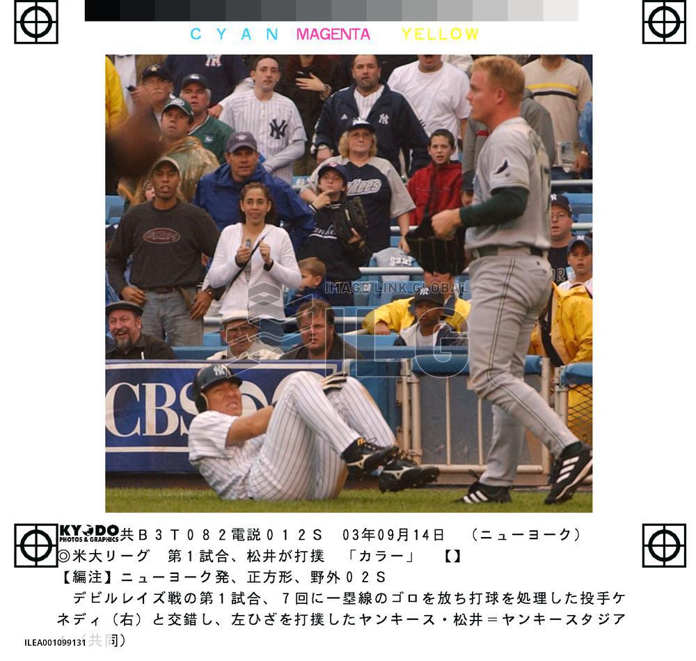 Matsui leaves game with aching left knee