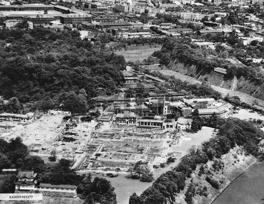 Scorched land surrounding Tokyo's Imperial Palace