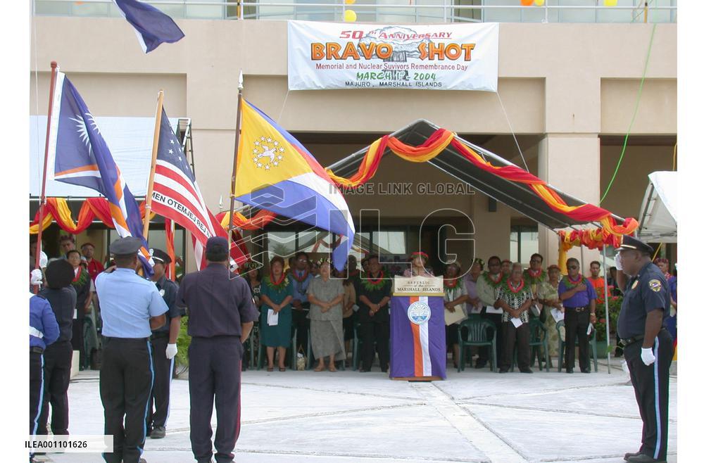 (1)50th anniv. of Bikini H-bomb test held in Majuro