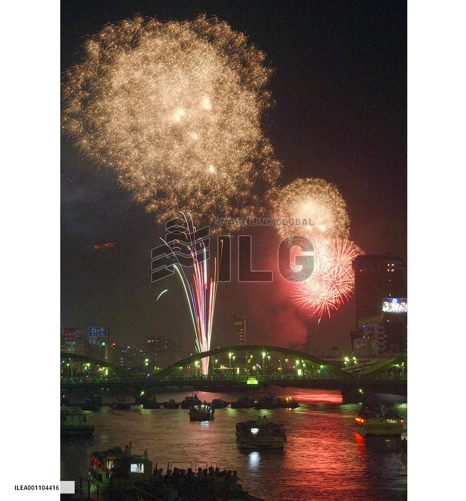 Fireworks light up night sky over Tokyo's Sumida River