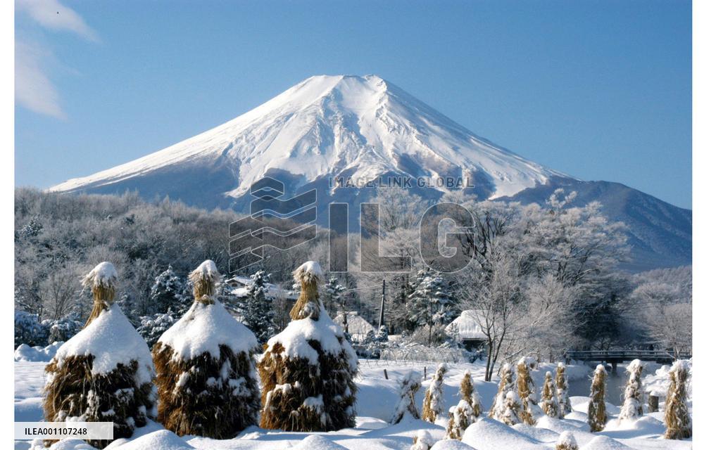 Mt. Fuji covered with snow