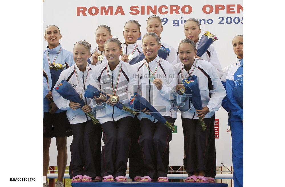 (2)Japan wins gold in women's synchronized swimming