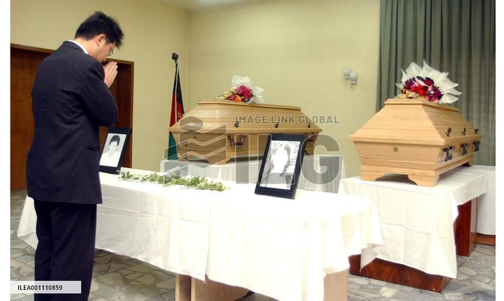 Farewell service held for 2 teachers slain in Afghanistan