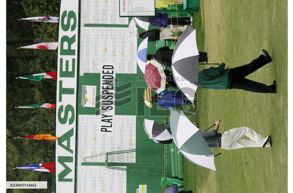 Masters temporarily suspended due to bad weather