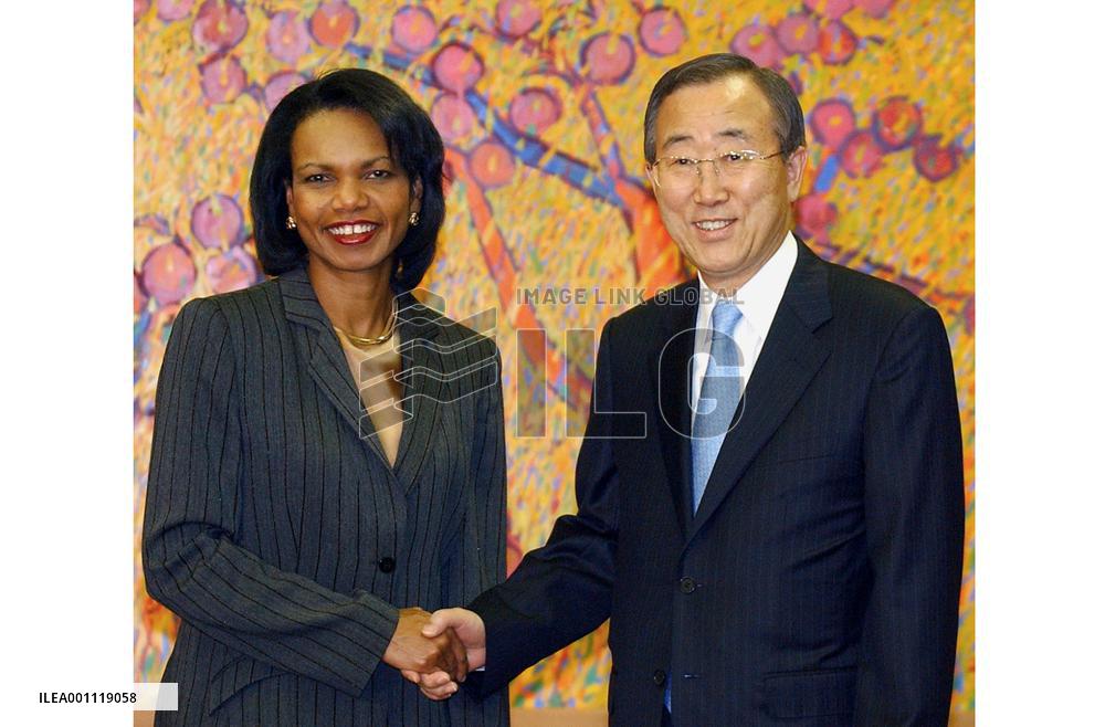 Rice meets with S. Korea's Ban
