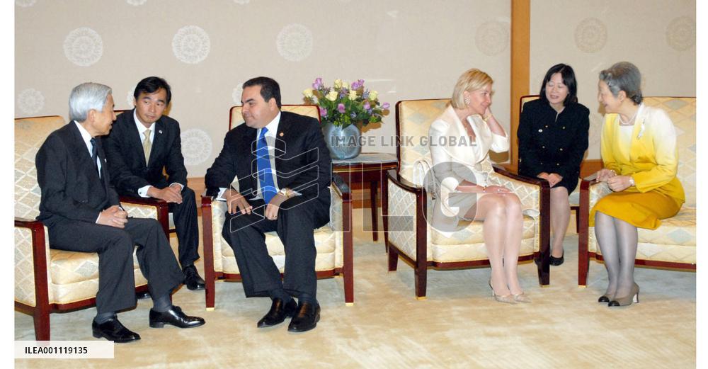 El Salvador president meets with Japanese emperor