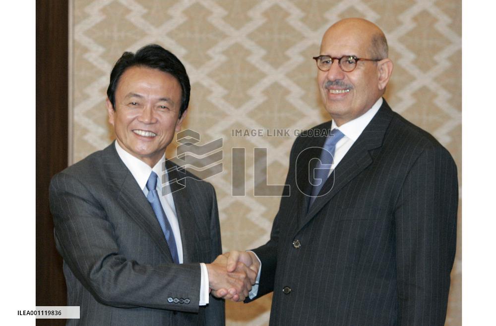 IAEA chief ElBaradei talks with Foreign Minister Aso