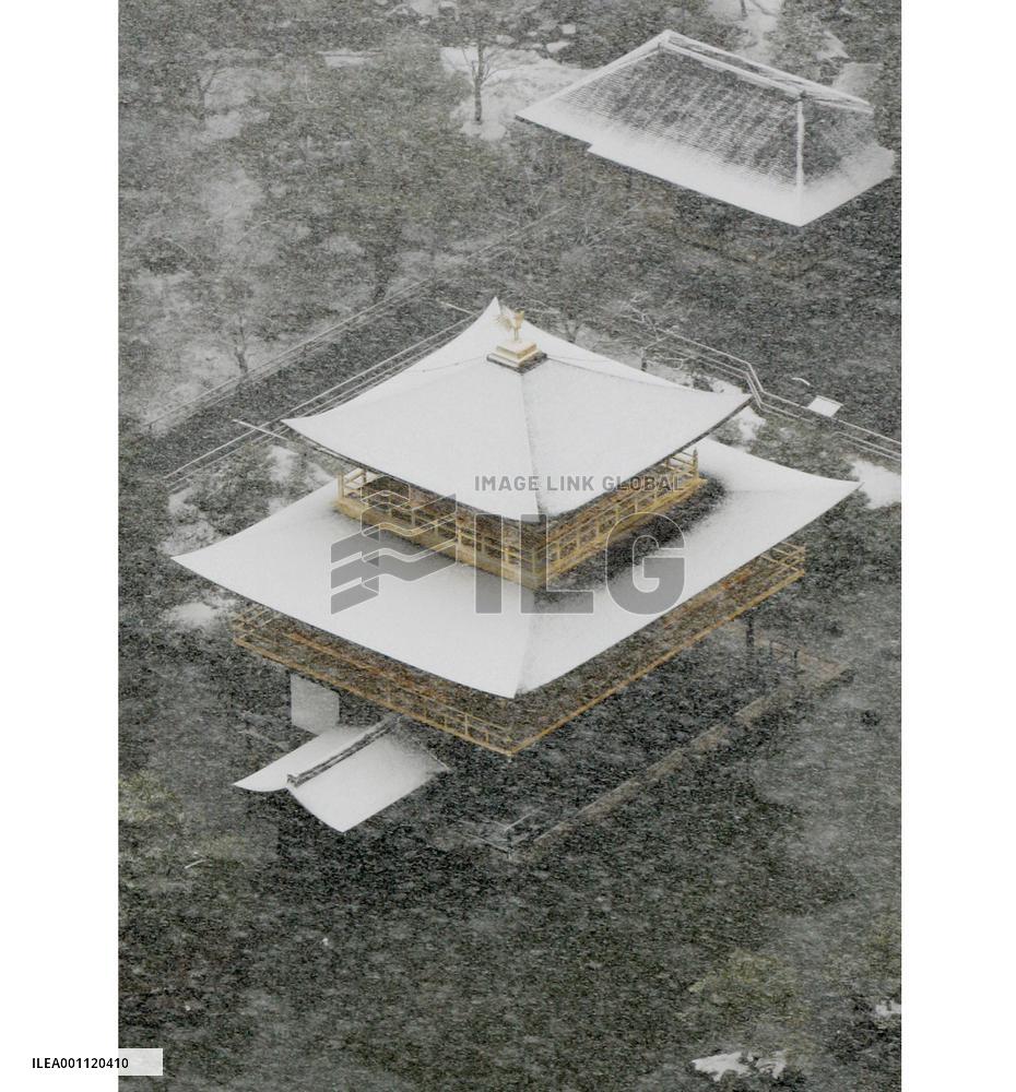 Golden Pavilion dressed in white