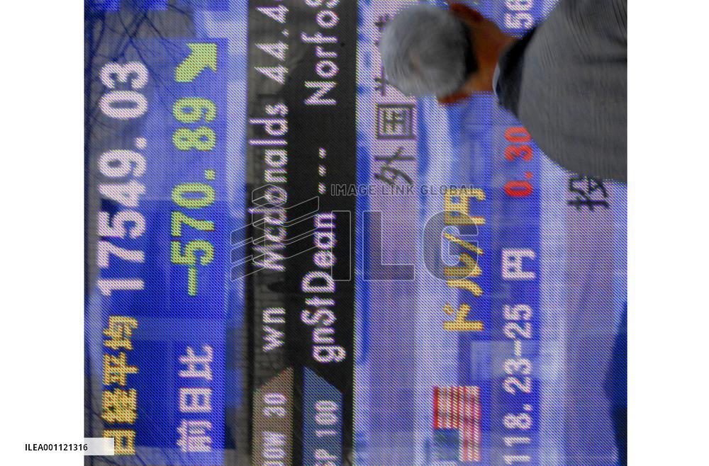 Nikkei nosedives more than 500 points on plunges in global stocks
