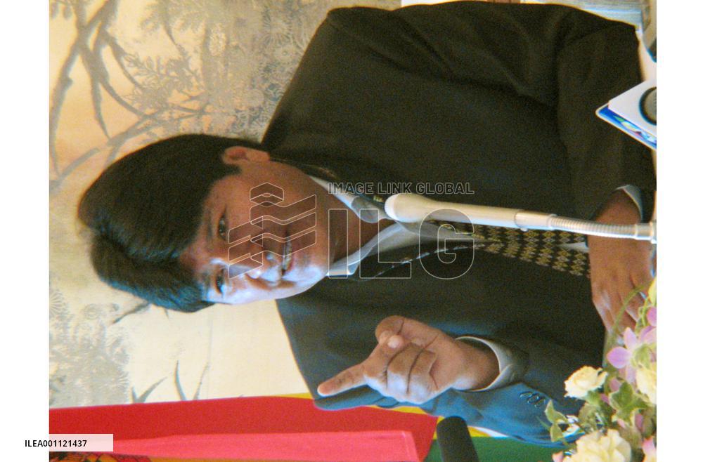 Bolivian Pres. Morales speaks in Tokyo