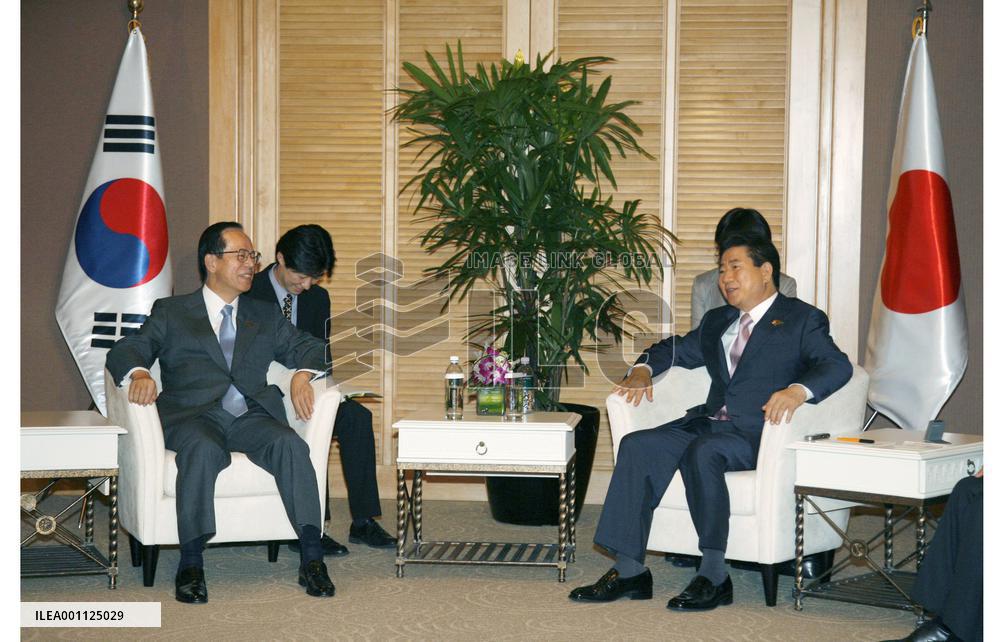 Fukuda, Roh hold talks in Singapore