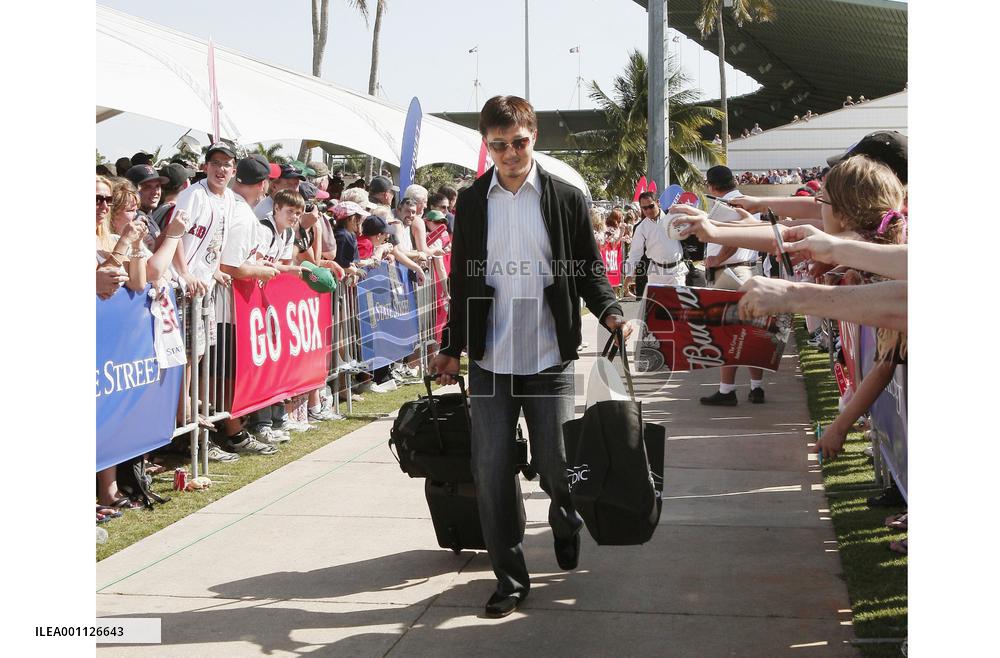 Boston's Okajima heads to Japan for MLB opener