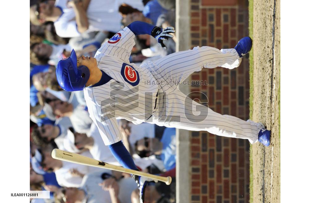 Chicago Cubs' Fukudome hits two-RBI double