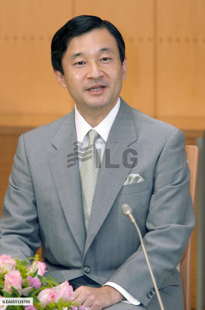 Crown prince to speak about Japan's water history