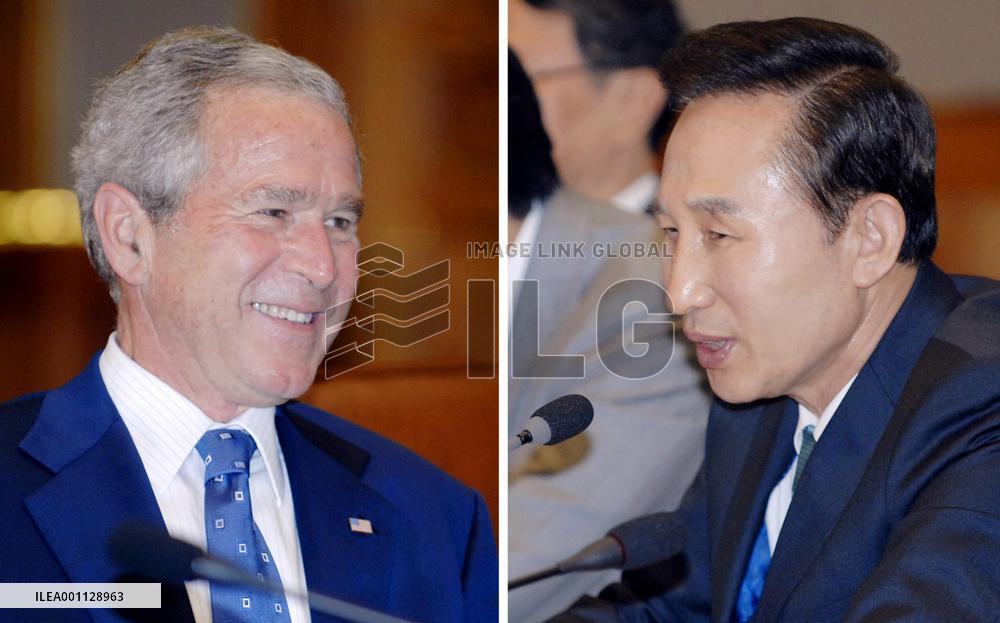 Bush, Lee hold talks in Seoul