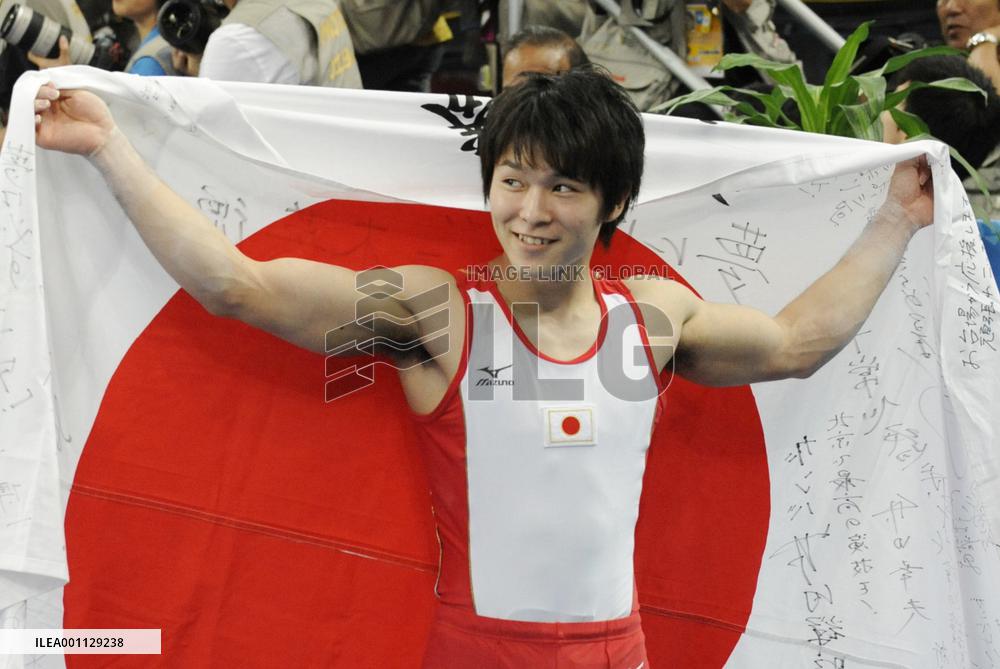 Japan's gymnast Uchimura takes silver in men's all-around