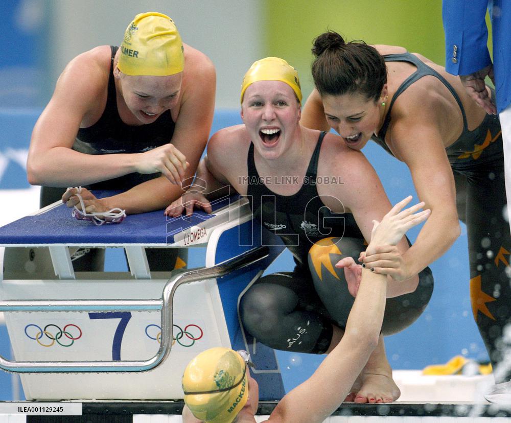 Australia wins women's 4x200-meter freestyle relay