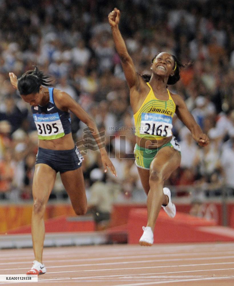 Jamaica's Fraser wins women's 100-meter at Beijing Olympics