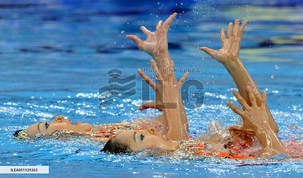 Japan in 3rd place after synchronized swimming duet technical routine