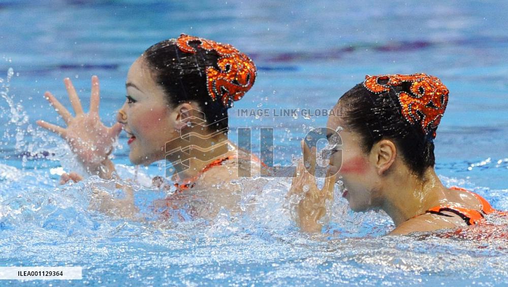 Japan in 3rd place after synchronized swimming duet technical routine
