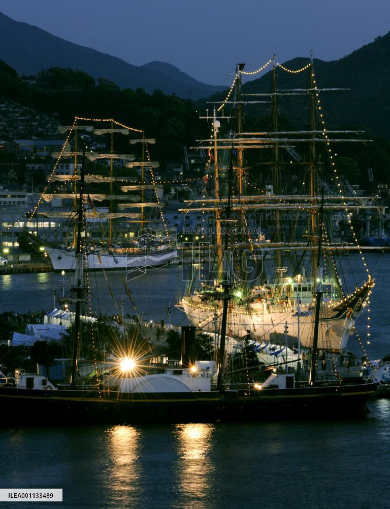 7 tall ships gather in Nagasaki Port