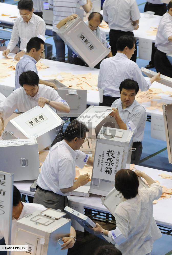 Vote counting begins for Tokyo metropolitan assembly election