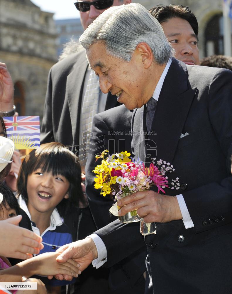Japan emperor meets people at British Columbia's Parliament