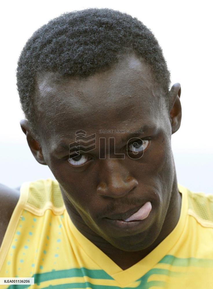 Bolt after 100m 1st round heat
