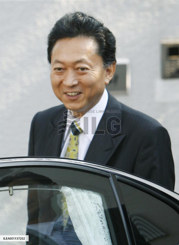 New PM Hatoyama leaves home for work