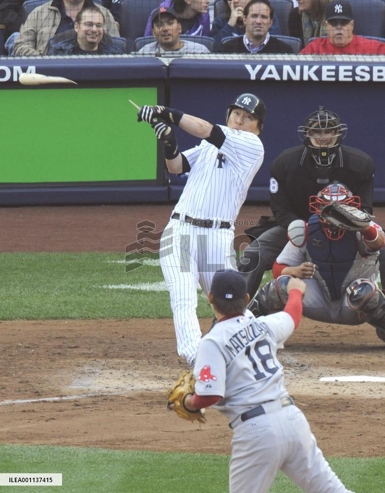 Matsui hits in game against Red Sox