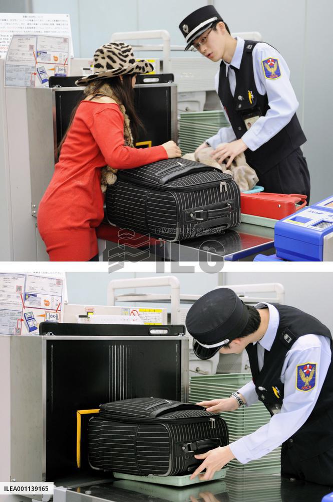 Japanese airlines begin measuring carry-on luggage