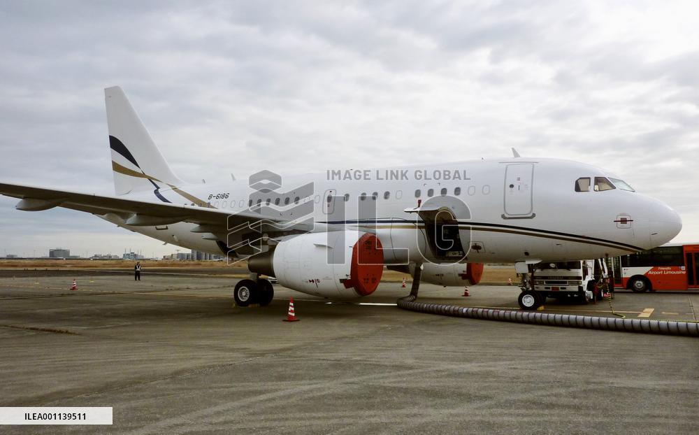 Airbus demonstrates latest business jet at Haneda airport